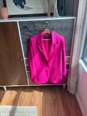 Liverpool Los Angeles Bright Pink Single-Button Blazer